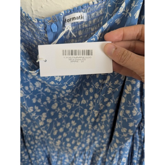 Reformation Mica midi dress size 20 floral long sleeve wedding guest NWT - Picture 6 of 7